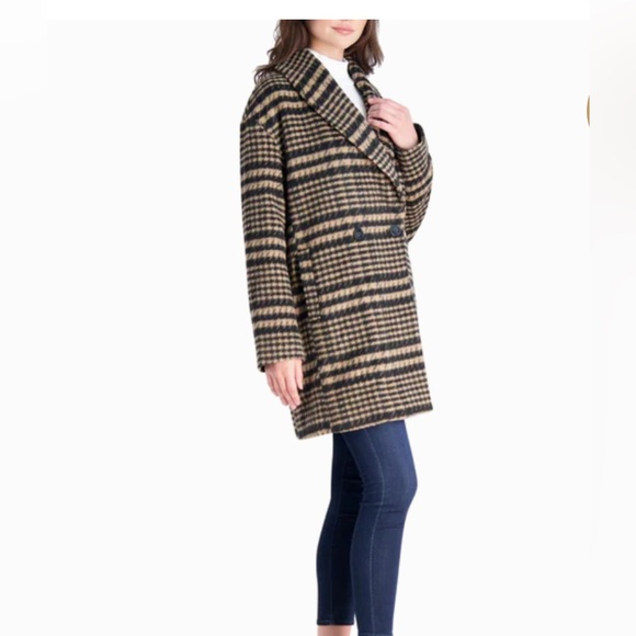 AVEC LES FILLES
BRUSHED FAUX WOOL PLAID COAT FOR WOMEN|NWT|SZ M - Picture 2 of 6